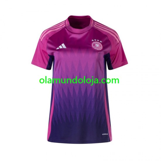 Camisola Alemanha Mulher Equipamento Segundo Euro 2024 Manga Curta